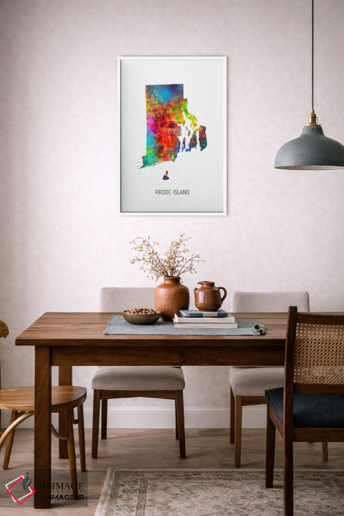 تابلو دکوراتیو نقشه رود آیلند اثر مایکل تامپست - D5W