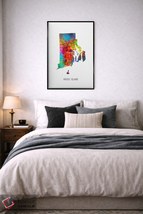 تابلو دکوراتیو نقشه رود آیلند اثر مایکل تامپست - D6B
