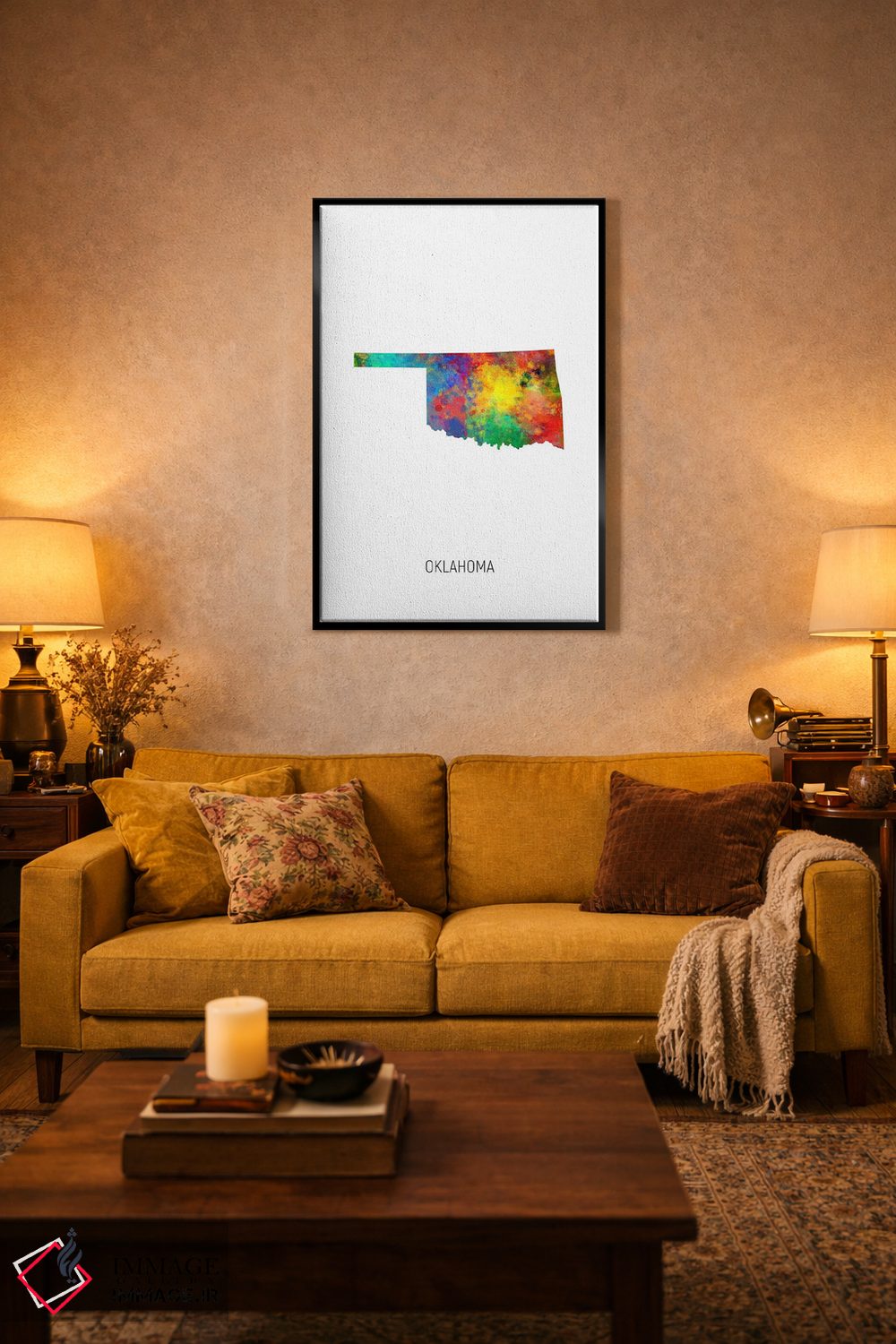 تابلو دکوراتیو نقشه اکلاهما اثر مایکل تامپست - D4B