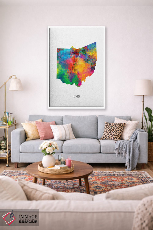 تابلو دکوراتیو نقشه اوهایو اثر مایکل تامپست - D1W