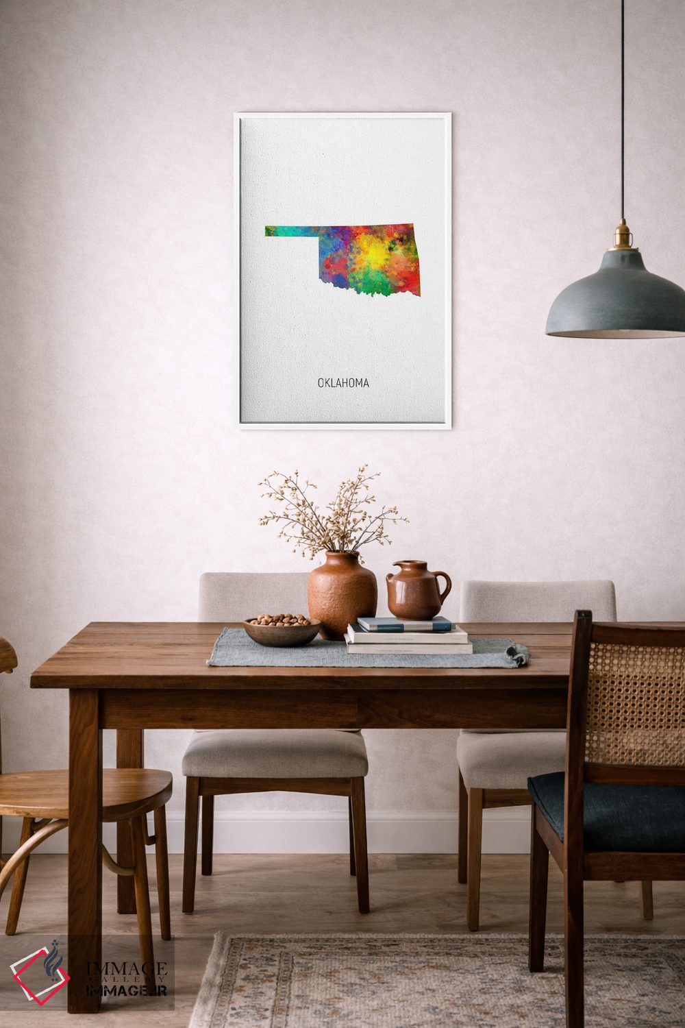 تابلو دکوراتیو نقشه اکلاهما اثر مایکل تامپست - D6W