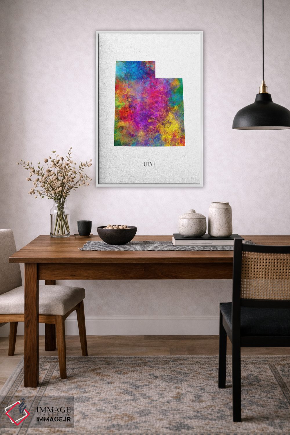 تابلو دکوراتیو نقشه یوتا اثر مایکل تامپست - D3W