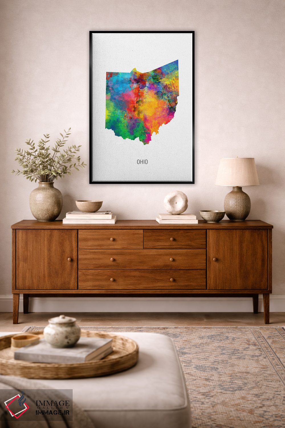 تابلو دکوراتیو نقشه اوهایو اثر مایکل تامپست - D3B
