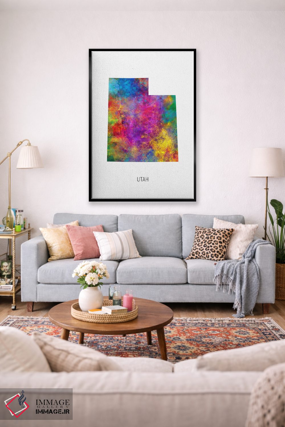 تابلو دکوراتیو نقشه یوتا اثر مایکل تامپست - D2B