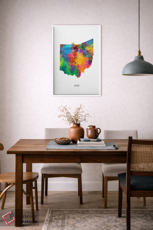 تابلو دکوراتیو نقشه اوهایو اثر مایکل تامپست - D6W