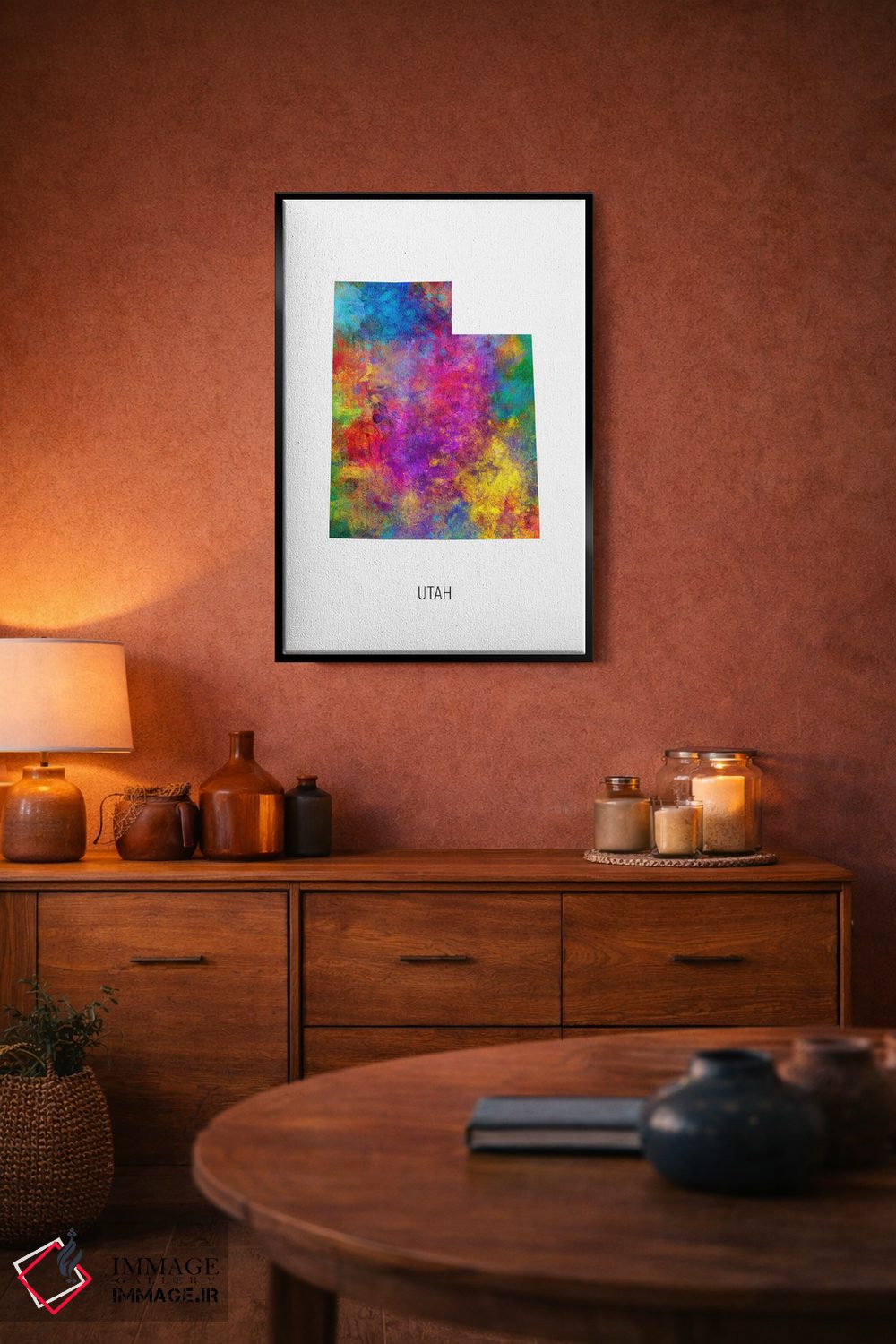 تابلو دکوراتیو نقشه یوتا اثر مایکل تامپست - D6B