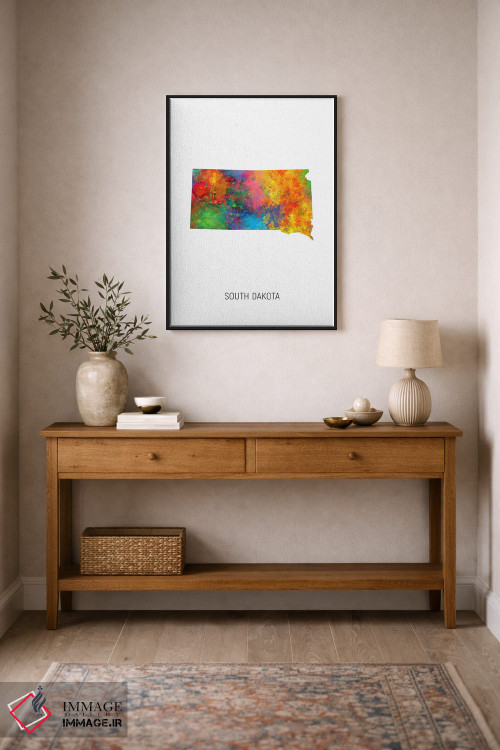 تابلو دکوراتیو نقشه داکوتای جنوبی اثر مایکل تامپست - D2B