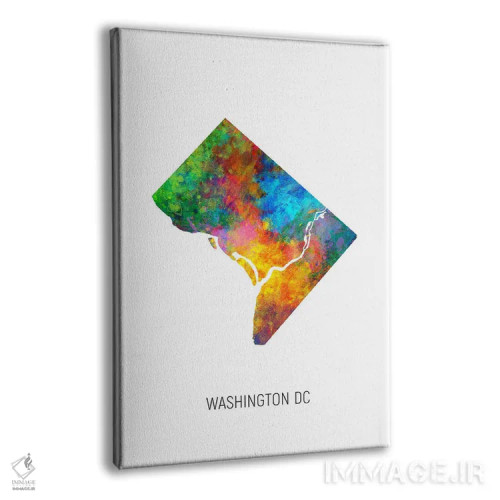 تابلو دکوراتیو نقشه واشینگتن دی سی اثر مایکل تامپست - نمای پرسپکتیو محصول