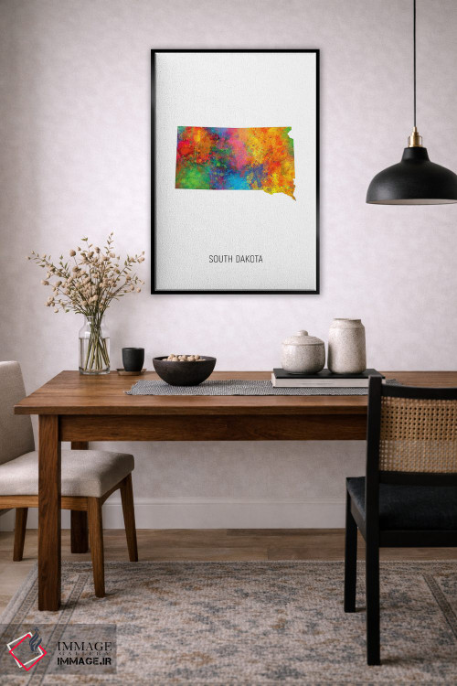 تابلو دکوراتیو نقشه داکوتای جنوبی اثر مایکل تامپست - D6B