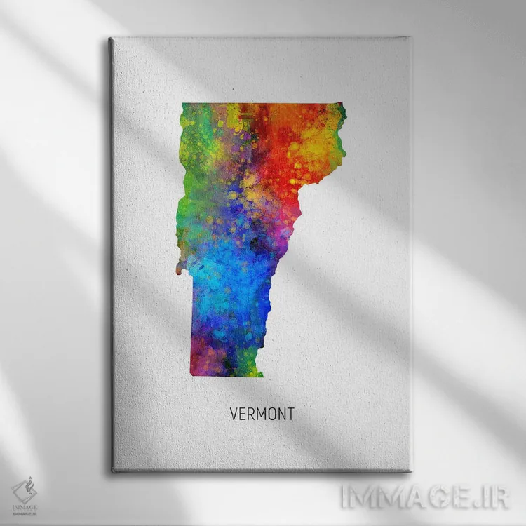 تابلو دکوراتیو نقشه ورمانت اثر مایکل تامپست - نمای روبهرو روی دیوار