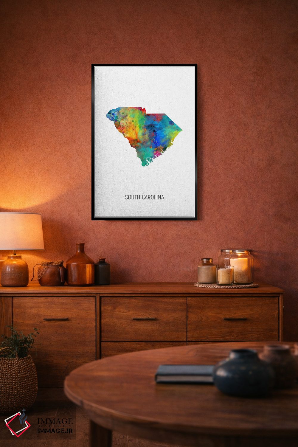تابلو دکوراتیو نقشه کارولینای جنوبی اثر مایکل تامپست - D5B