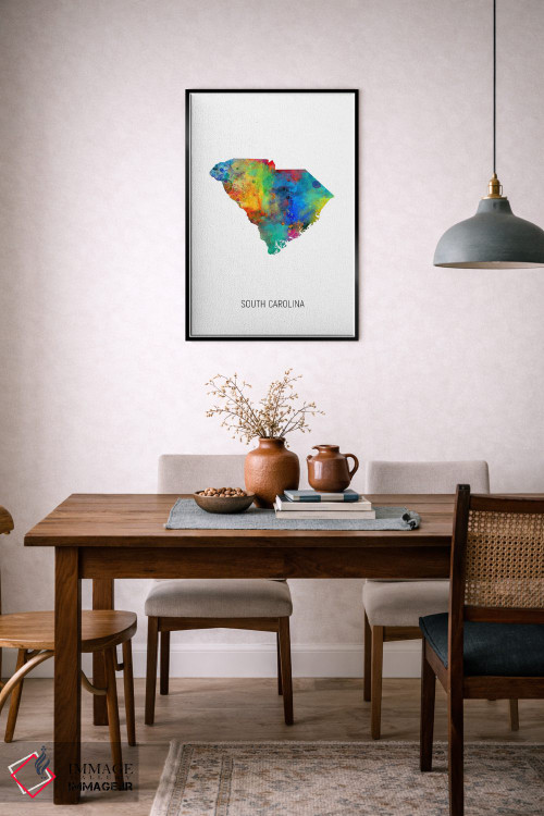 تابلو دکوراتیو نقشه کارولینای جنوبی اثر مایکل تامپست - D6B