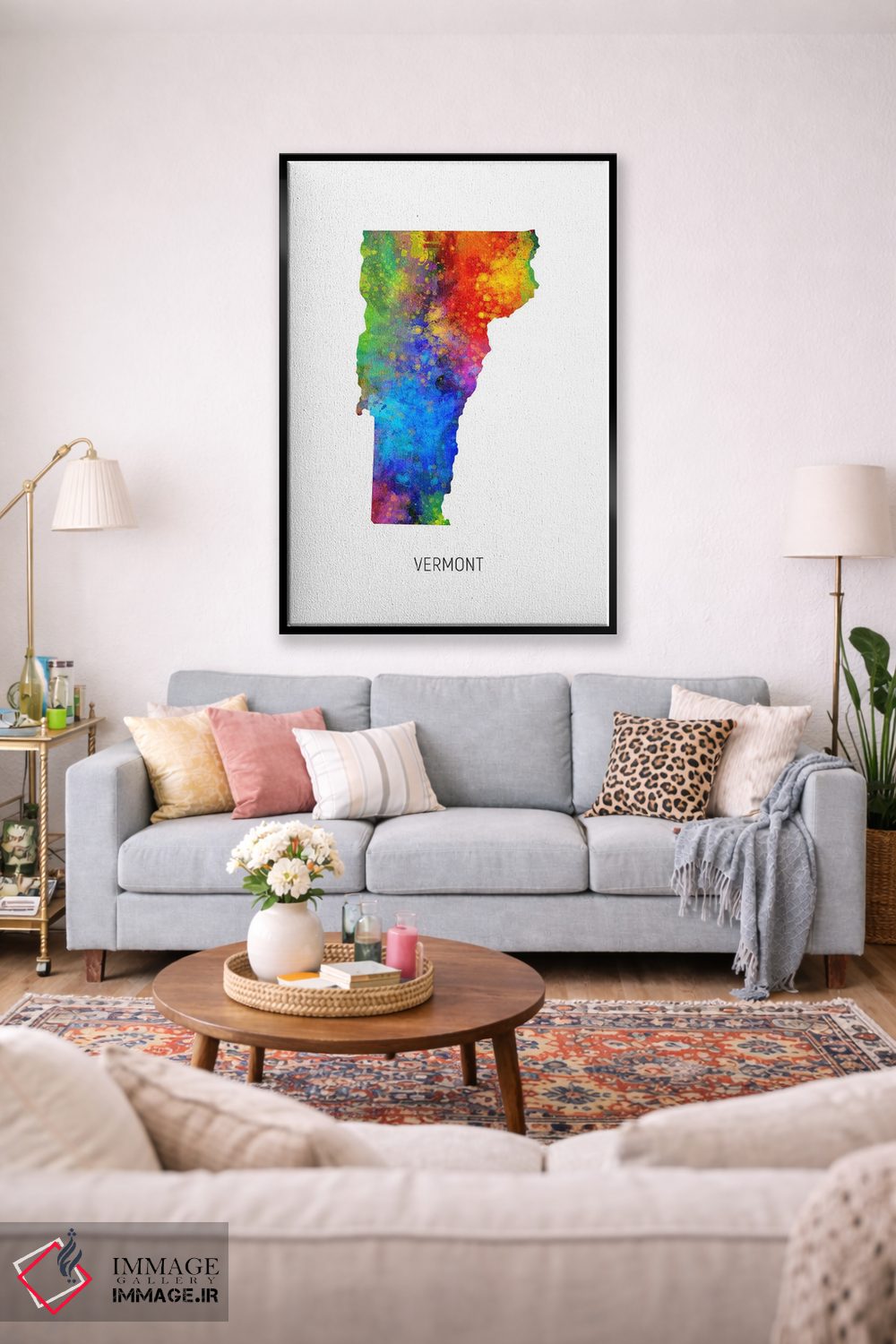 تابلو دکوراتیو نقشه ورمانت اثر مایکل تامپست - D1B
