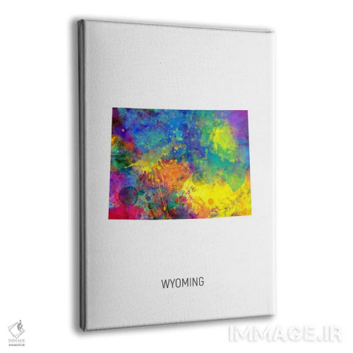 تابلو دکوراتیو نقشه وایومینگ اثر مایکل تامپست - نمای پرسپکتیو محصول