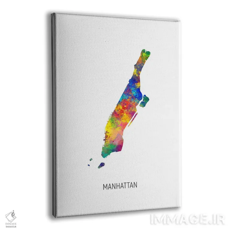 تابلو دکوراتیو نقشه منهتن، نیویورک سیتی اثر مایکل تامپست - نمای پرسپکتیو محصول
