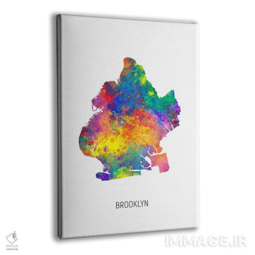 تابلو دکوراتیو نقشه بروکلین، نیویورک سیتی اثر مایکل تامپست - نمای پرسپکتیو محصول