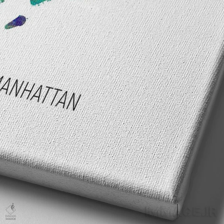 تابلو دکوراتیو نقشه منهتن، نیویورک سیتی اثر مایکل تامپست - نمای نزدیک بافت بوم