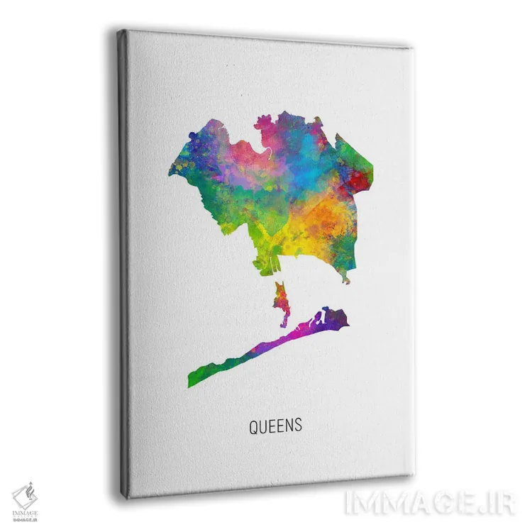 تابلو دکوراتیو نقشه کوئینز، نیویورک سیتی اثر مایکل تامپست - نمای پرسپکتیو محصول