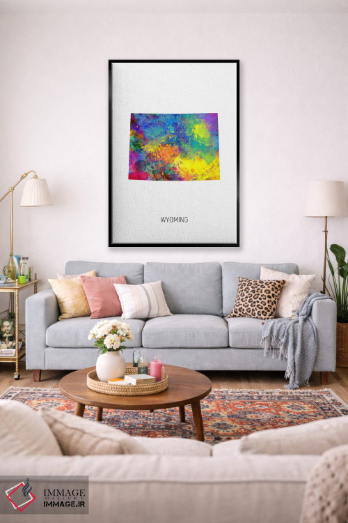 تابلو دکوراتیو نقشه وایومینگ اثر مایکل تامپست - D1B