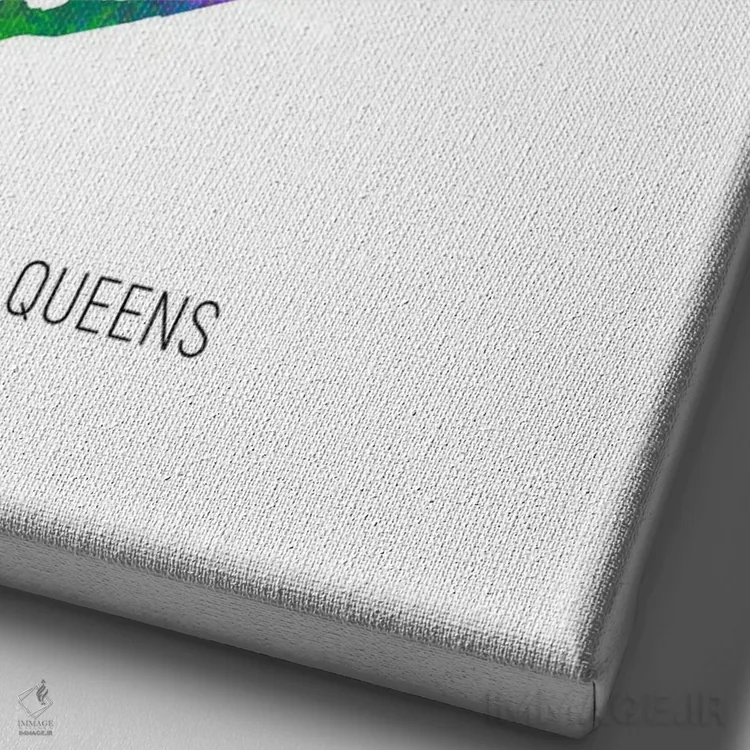 تابلو دکوراتیو نقشه کوئینز، نیویورک سیتی اثر مایکل تامپست - نمای نزدیک بافت بوم