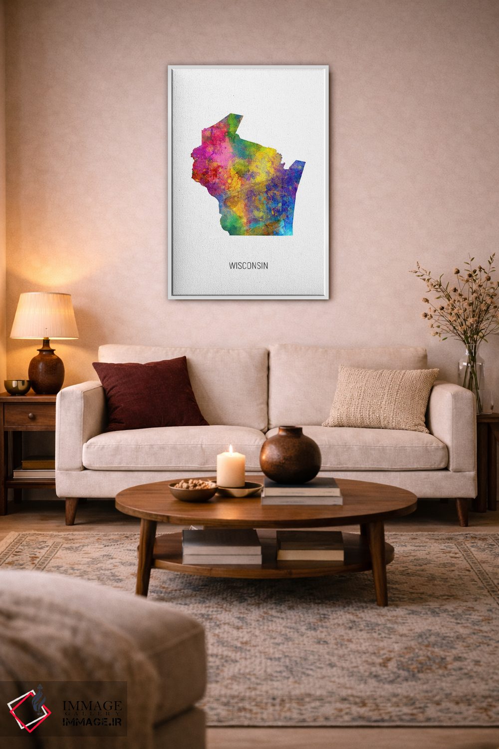 تابلو دکوراتیو نقشه ویسکانسین اثر مایکل تامپست - D2W