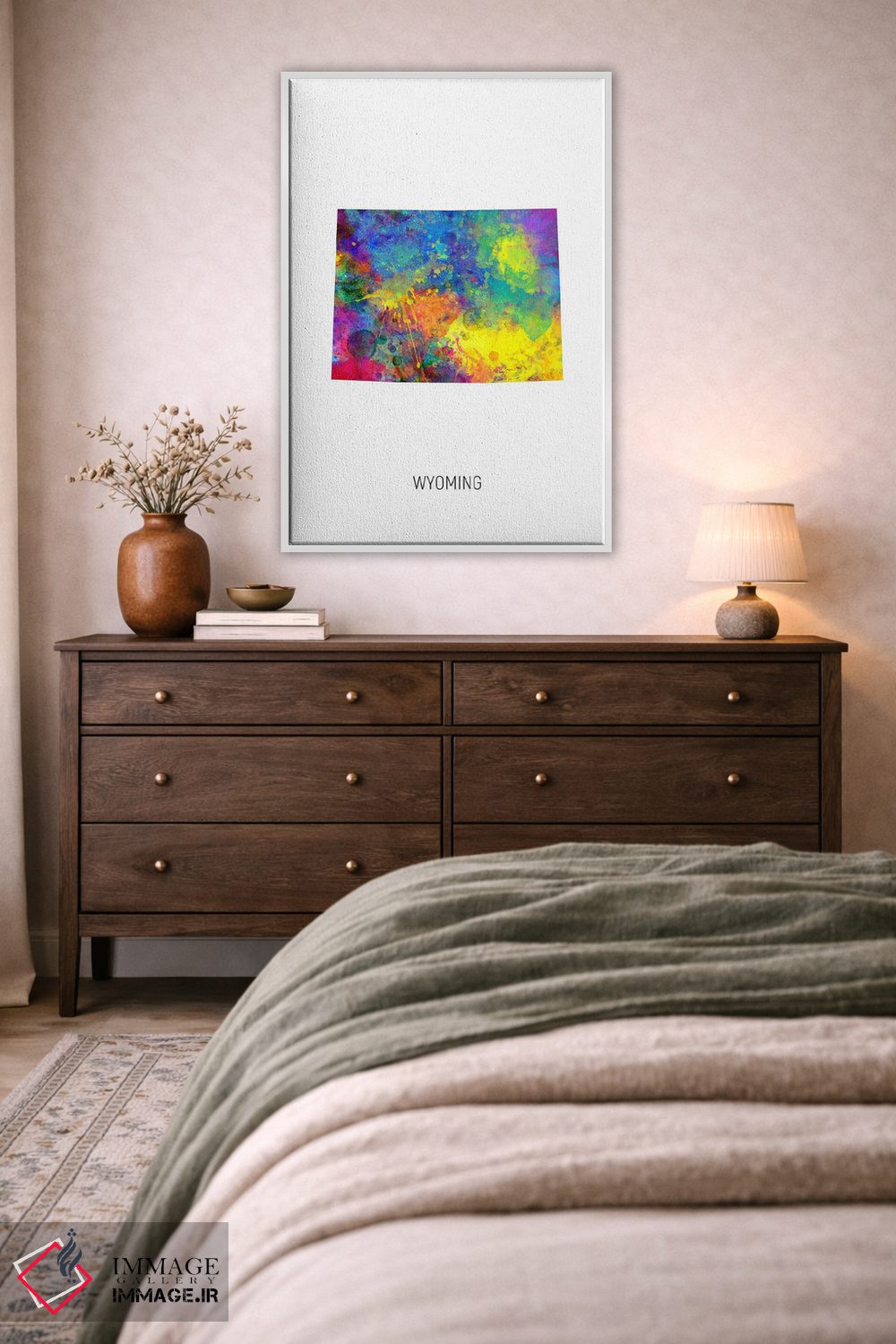 تابلو دکوراتیو نقشه وایومینگ اثر مایکل تامپست - D4W