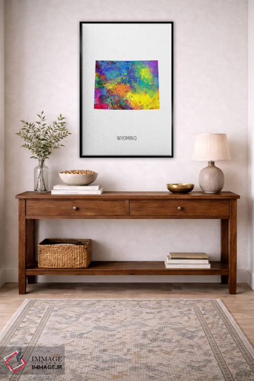 تابلو دکوراتیو نقشه وایومینگ اثر مایکل تامپست - D5B