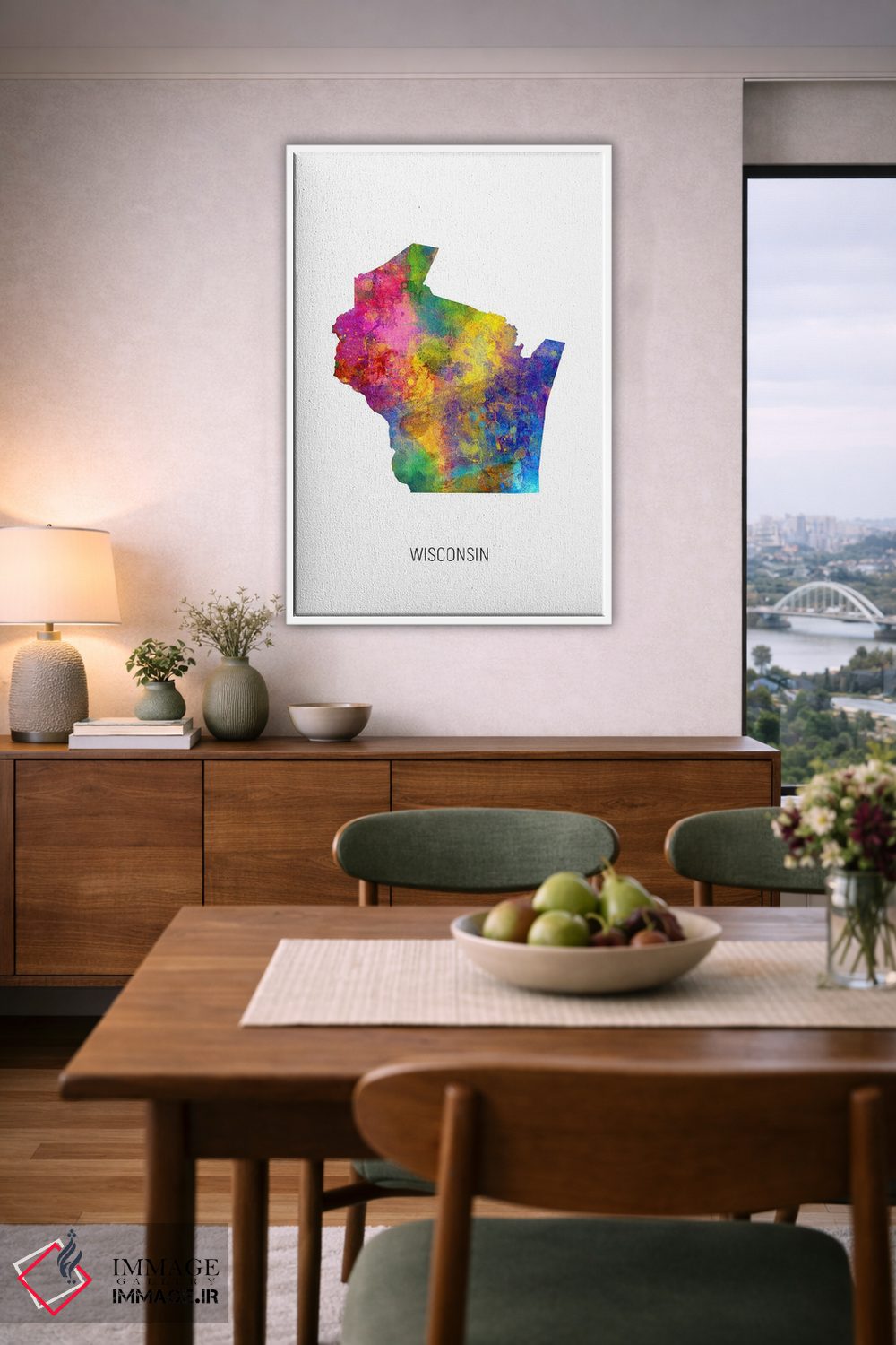 تابلو دکوراتیو نقشه ویسکانسین اثر مایکل تامپست - D6W