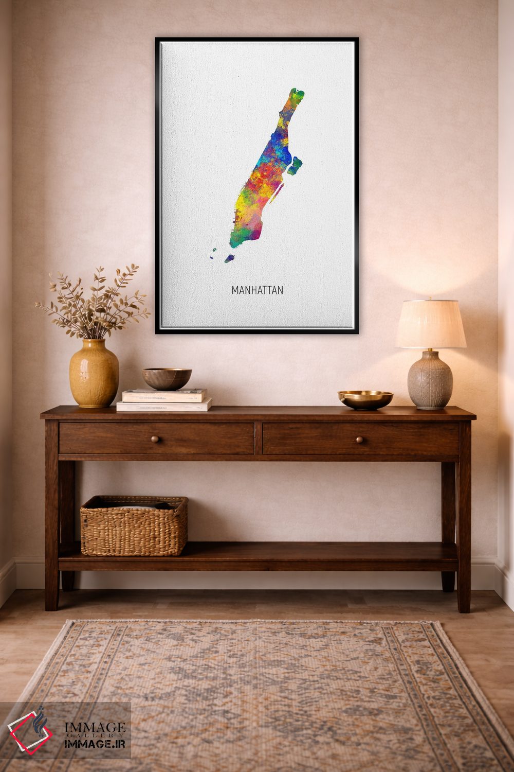 تابلو دکوراتیو نقشه منهتن، نیویورک سیتی اثر مایکل تامپست - D3B