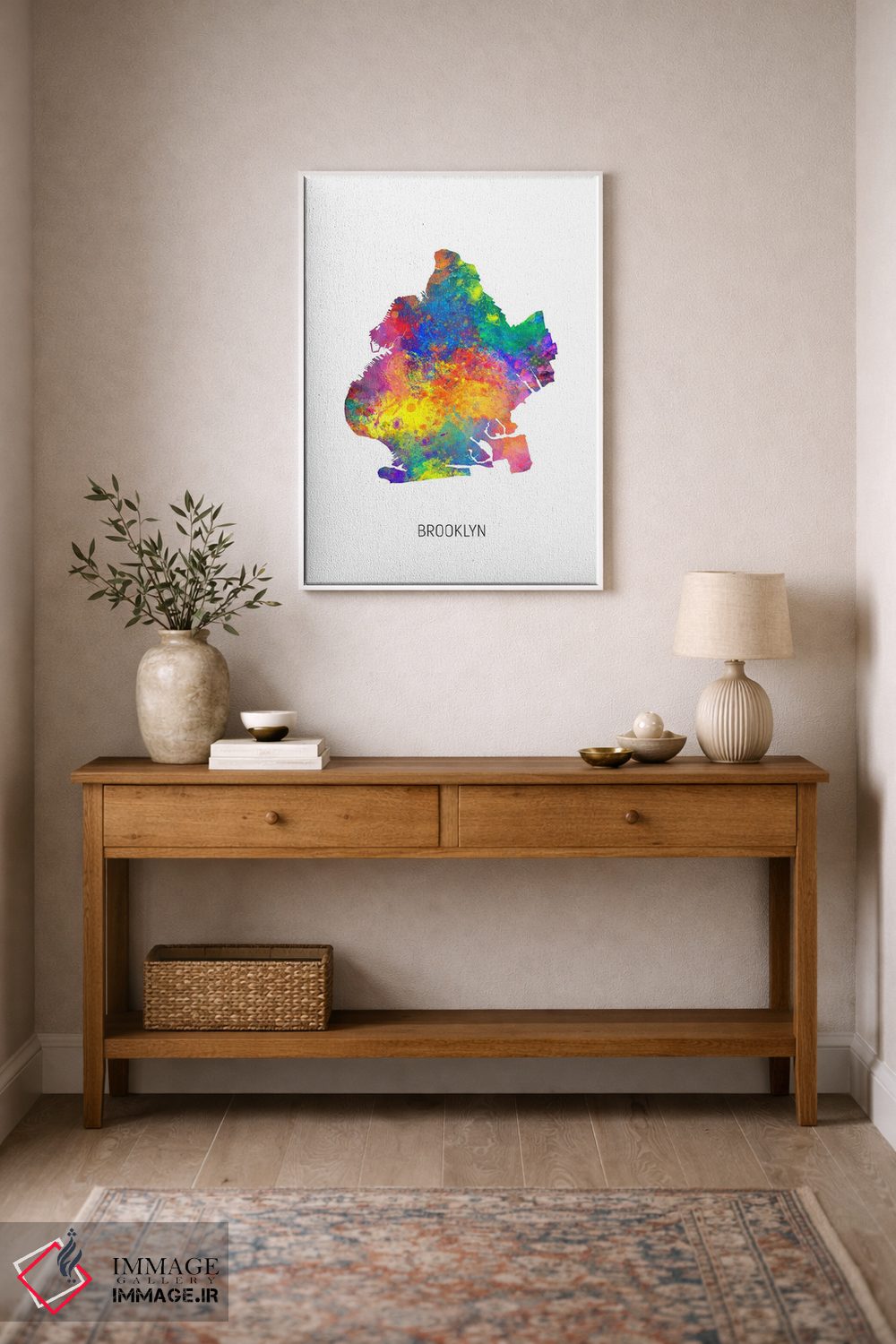 تابلو دکوراتیو نقشه بروکلین، نیویورک سیتی اثر مایکل تامپست - D1W