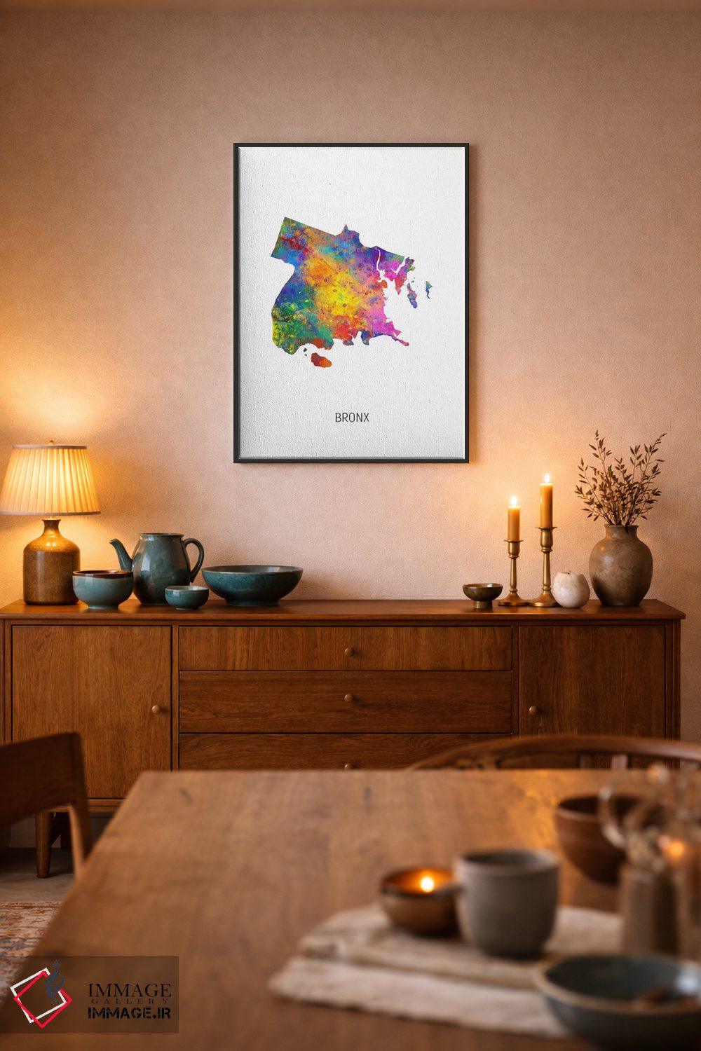 تابلو دکوراتیو نقشه برانکس، نیویورک سیتی اثر مایکل تامپست - D6B