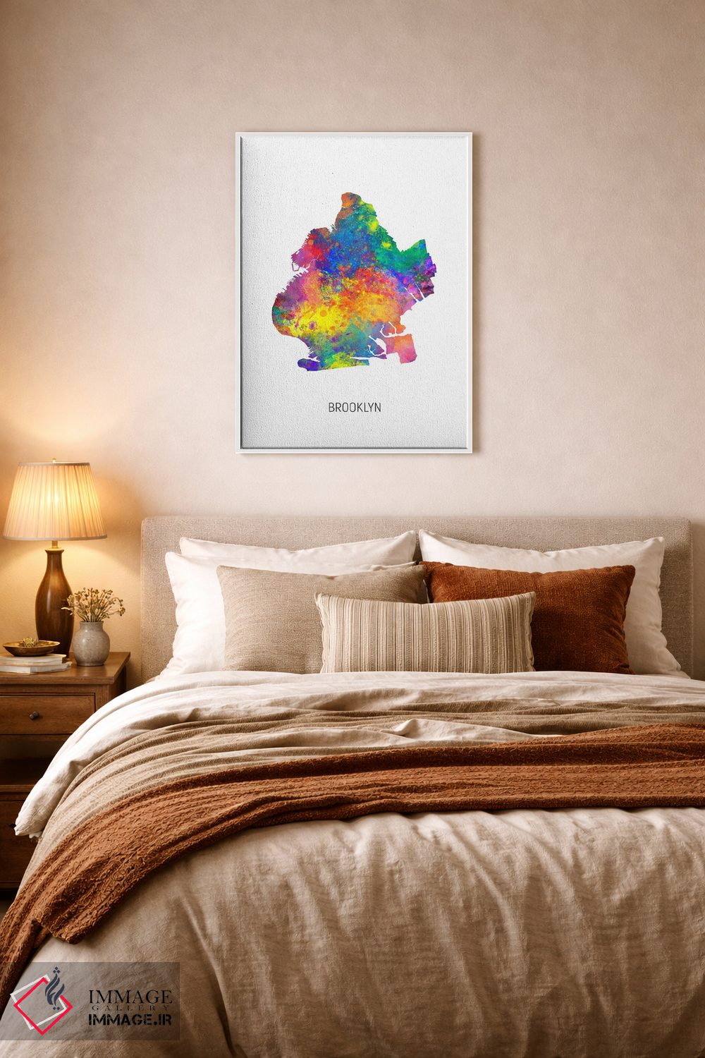 تابلو دکوراتیو نقشه بروکلین، نیویورک سیتی اثر مایکل تامپست - D6W