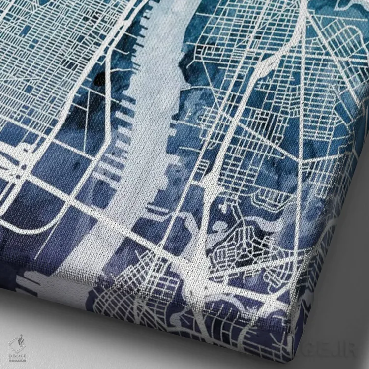 تابلو انتزاعی Pennsylvania, USA,نقشه گرباورهای فیلادلفیا، پنسیلوانیا، آمری… اثر مایکل تامپست - نمای نزدیک بافت بوم