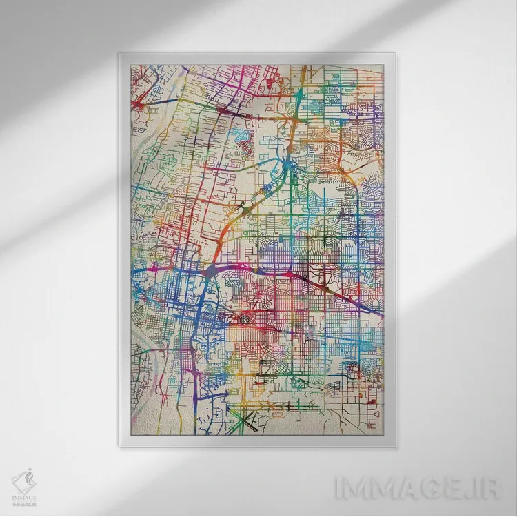 تابلو انتزاعی New Mexico, USA,آلبوکرکی، نیومکزیکو، آمریکا اثر مایکل تامپست - نمای قابدار سفید