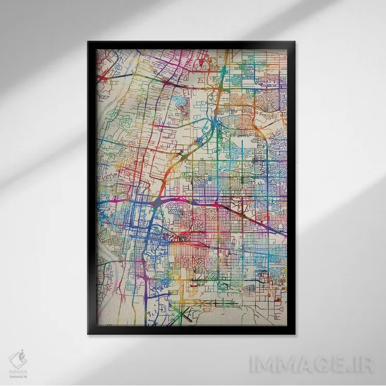 تابلو انتزاعی New Mexico, USA,آلبوکرکی، نیومکزیکو، آمریکا اثر مایکل تامپست - نمای قابدار مشکی