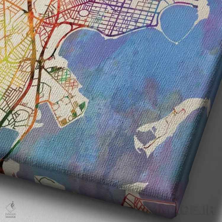 تابلو انتزاعی Massachusetts, USA,بوستون، ماساچوست، آمریکا اثر مایکل تامپست - نمای نزدیک بافت بوم