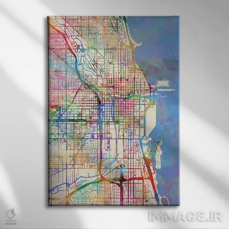 تابلو انتزاعی Illinois, USA,شیکاگو، ایلینوی، آمریکا اثر مایکل تامپست - نمای روبهرو روی دیوار