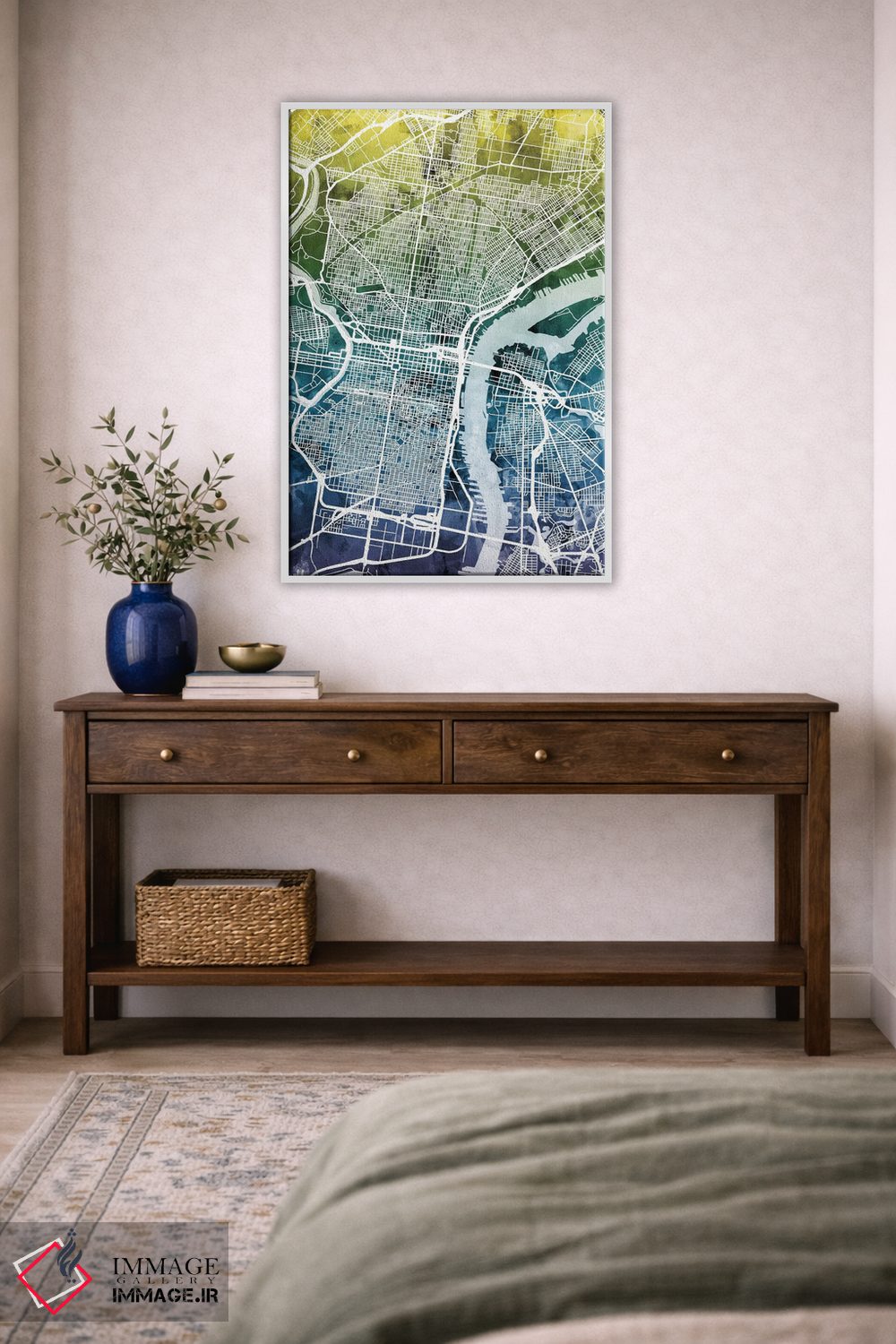 تابلو انتزاعی Pennsylvania, USA,نقشه گرباورهای فیلادلفیا، پنسیلوانیا، آمری… اثر مایکل تامپست - D2W