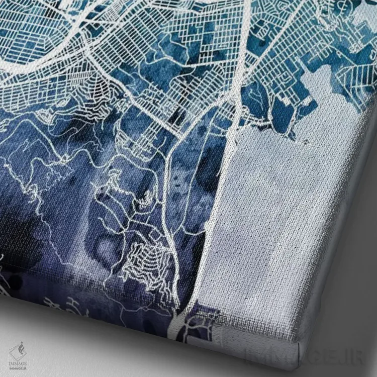 تابلو انتزاعی California, USA,نقشه گرباورها سان فرانسیسکو، کالیفرنیا، آمری… اثر مایکل تامپست - نمای نزدیک بافت بوم