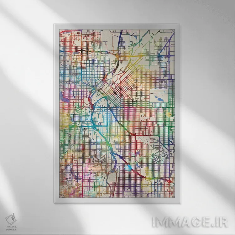 تابلو انتزاعی Colorado, USA,دنور، کلرادو، آمریکا اثر مایکل تامپست - نمای قابدار سفید