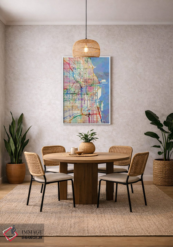 تابلو انتزاعی Illinois, USA,شیکاگو، ایلینوی، آمریکا اثر مایکل تامپست - D3W