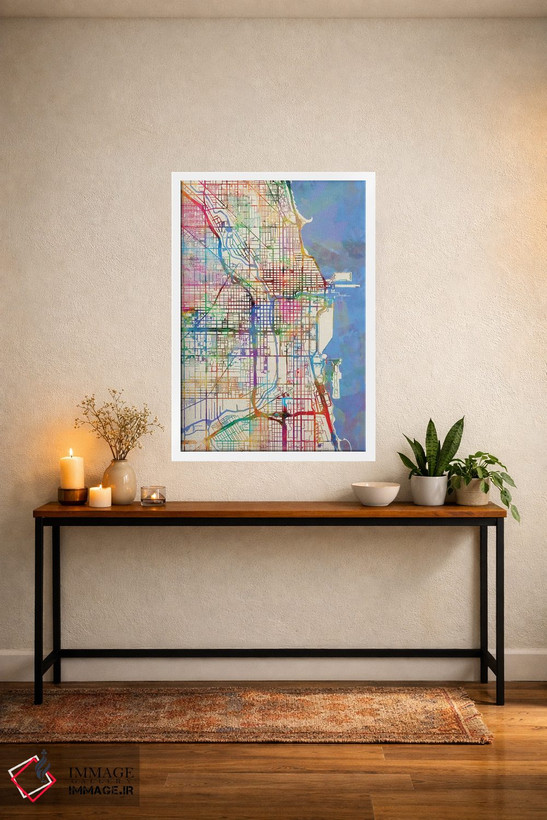 تابلو انتزاعی Illinois, USA,شیکاگو، ایلینوی، آمریکا اثر مایکل تامپست - D4W