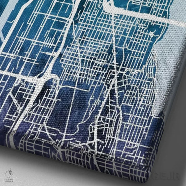 تابلو انتزاعی Washington, USA,نقشه گرباورها سیاتل، واشینگتن، آمریکا اثر مایکل تامپست - نمای نزدیک بافت بوم