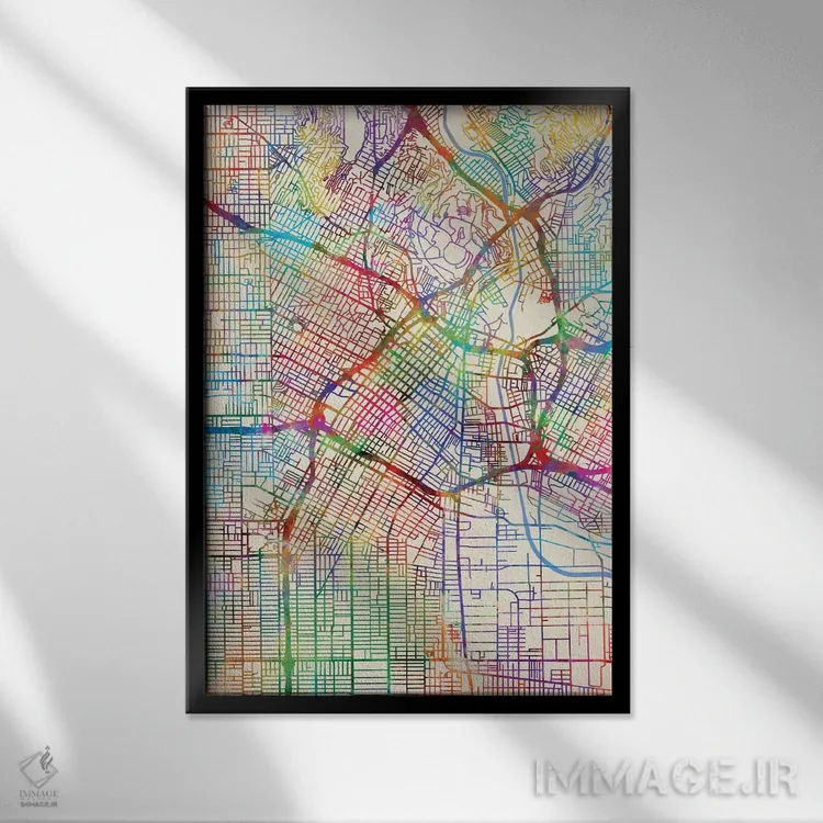 تابلو انتزاعی California, USA,لس آنجلس، کالیفرنیا، آمریکا اثر مایکل تامپست - نمای قابدار مشکی