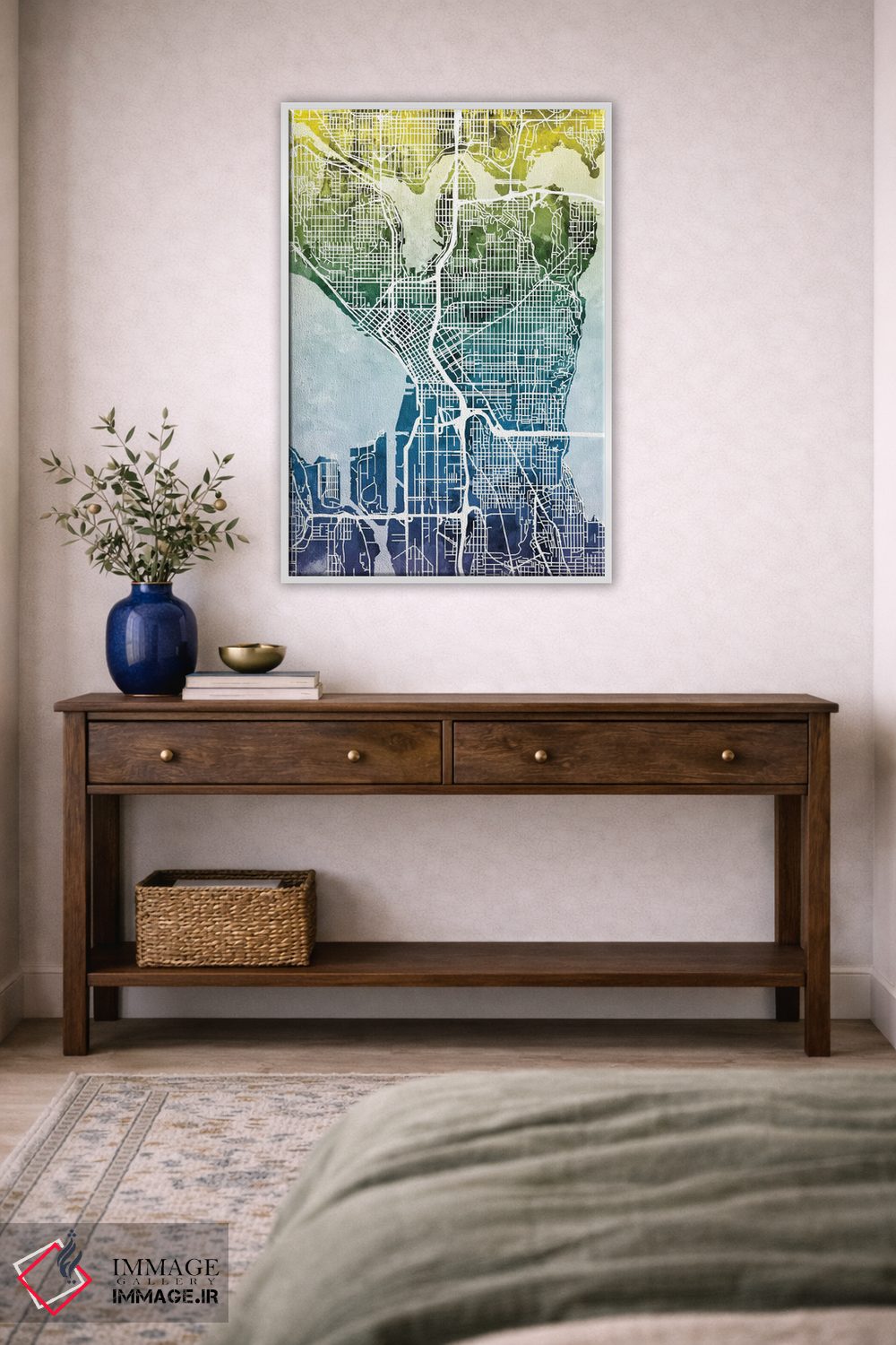 تابلو انتزاعی Washington, USA,نقشه گرباورها سیاتل، واشینگتن، آمریکا اثر مایکل تامپست - D4W