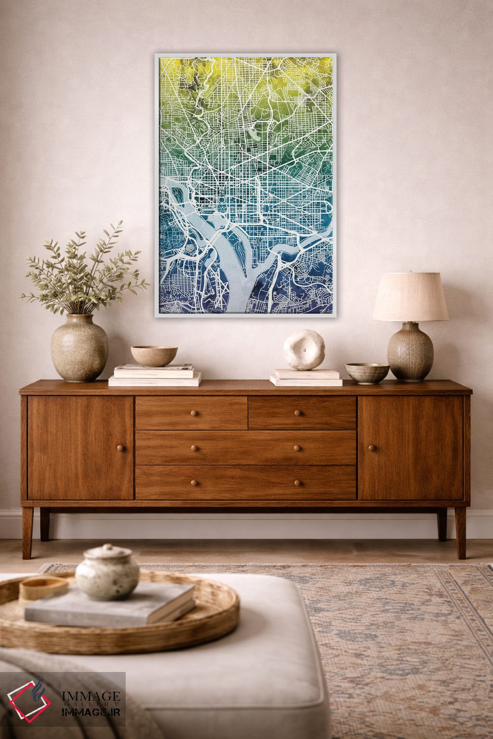 تابلو انتزاعی D.C., USA,نقشه گرباورها واشینگتن دی سی، آمریکا اثر مایکل تامپست - D2W