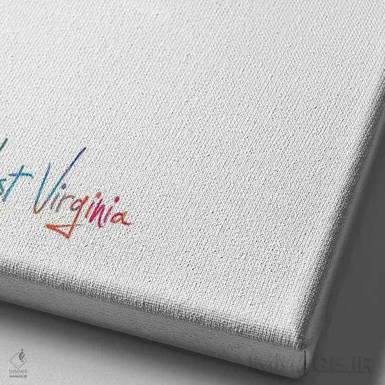 تابلو انتزاعی نقشه ایالت ویرجینیای غربی اثر مایکل تامپست - نمای نزدیک بافت بوم