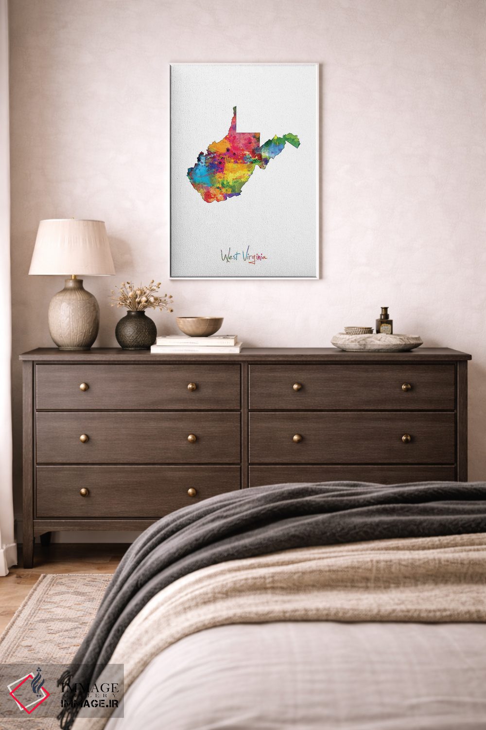 تابلو انتزاعی نقشه ایالت ویرجینیای غربی اثر مایکل تامپست - D2W