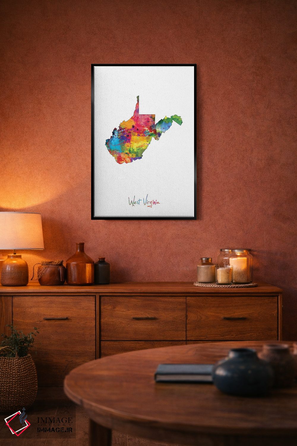 تابلو انتزاعی نقشه ایالت ویرجینیای غربی اثر مایکل تامپست - D5B