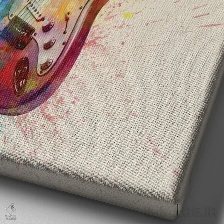 تابلو دکوراتیو گیتار الکتریک I اثر مایکل تامپست - نمای نزدیک بافت بوم